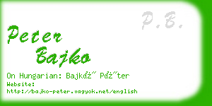 peter bajko business card